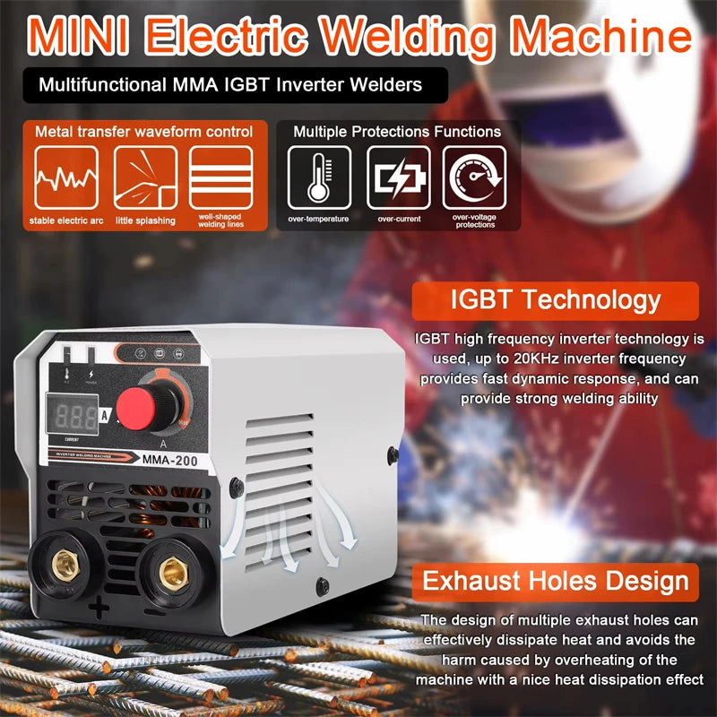 2-In-1 Multifunctional MIG MMA/MAG TIG-160C Welding Machine IGBT invert Welder Automatic Wire Feeding Electric Arc Welder