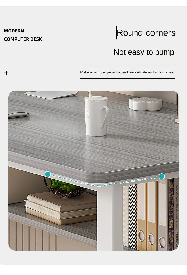 Computer Study Desk With Storage Bookshelf Office Workstation Organizer Desk for Home Students Professionals Length 100/120cm
