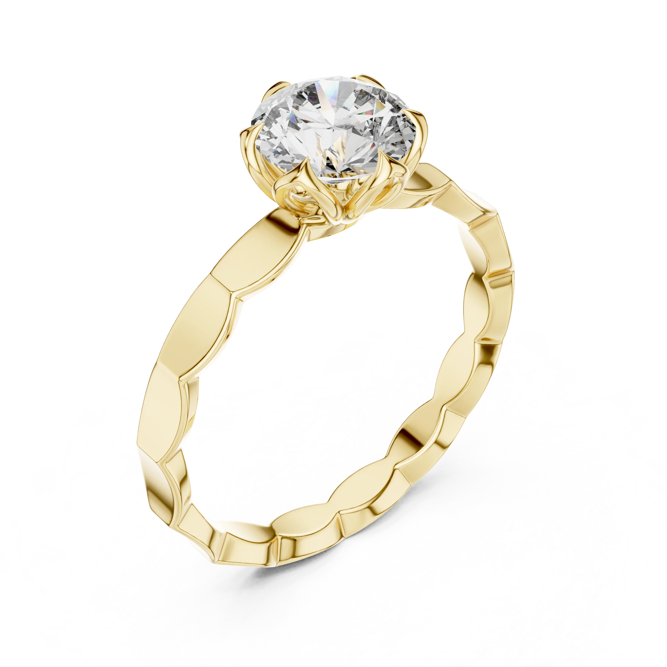 Customizable 0.50ct Lab Grown Diamond Ring 10K Gold Wedding Band EF VS1-2 Grade with 4 Prong Design Fine Jewellery Supplier