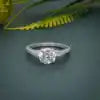 Antique Style IGI Certified VVS Lab Grown Diamond Gold Plated 925 Silver Pave Set Three Stone Engagement Ring For Women Gifts