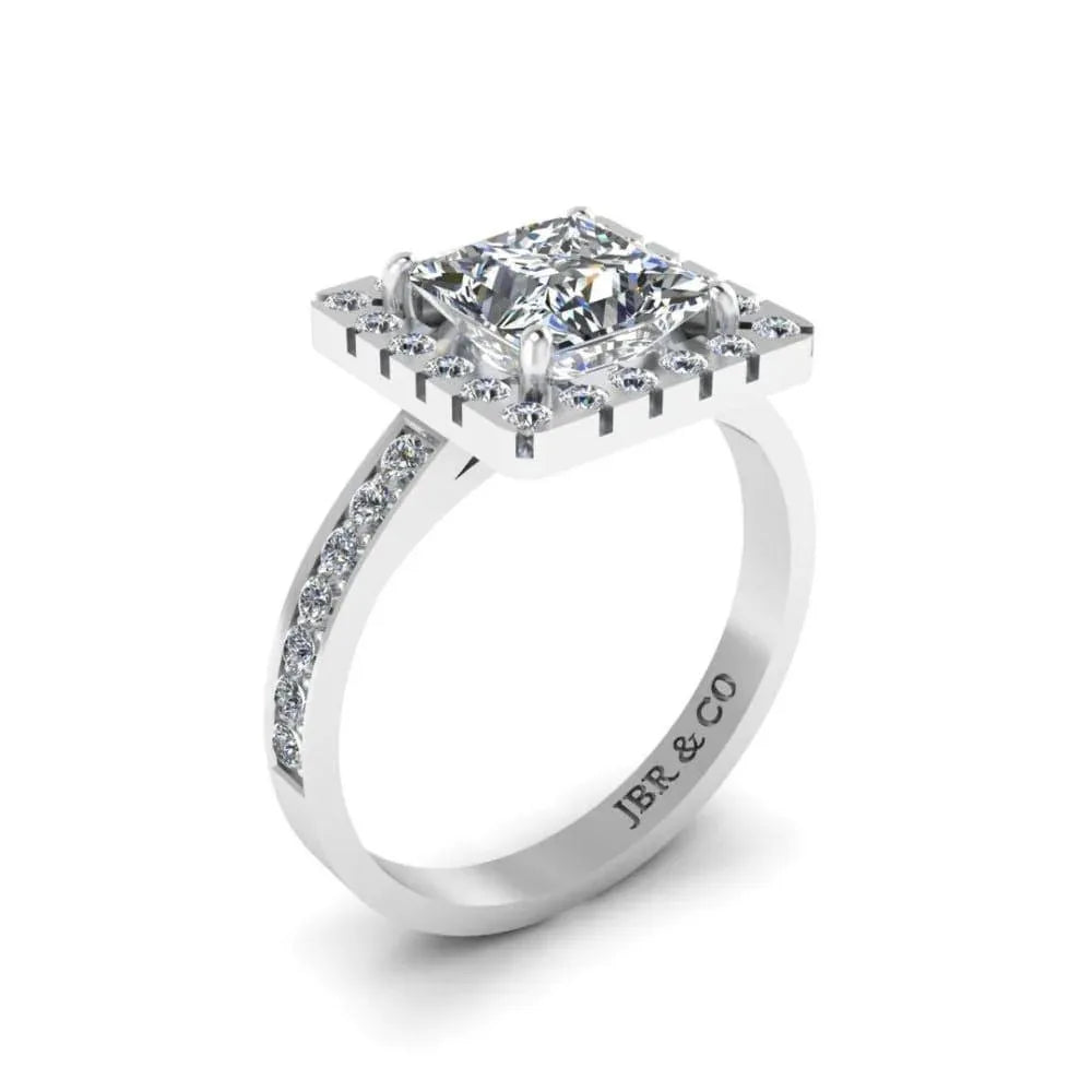 Best Design Prince Diamond 925 Silver French Halo Engagement Ring For Women Luxury Fashion Fine Ring At Wholesale Price
