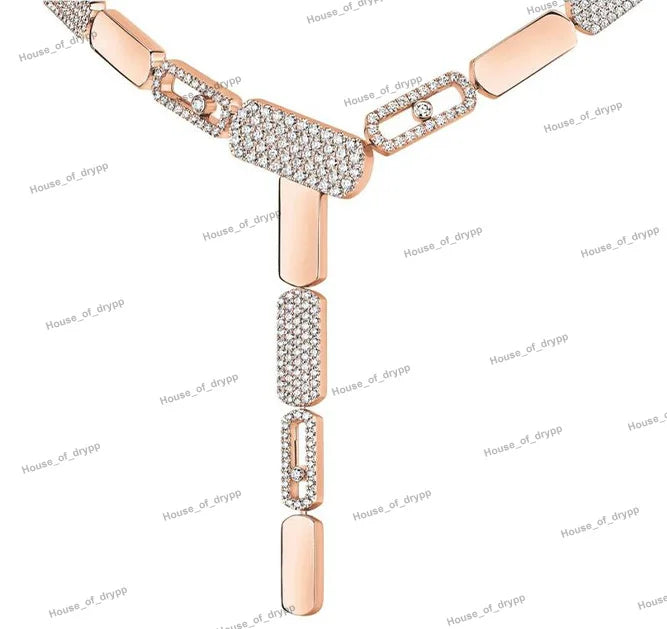 Y Shape Moissanite Diamond Necklace Silver Elegant Drop Design Sparkling Luxury Party Wear Daily Style Necklace