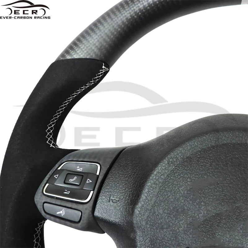 Ever-Carbon Racing ECR High Quality Customized Carbon Fiber Steering Wheel for Volkswagen VW Golf MK6 Steering Wheel
