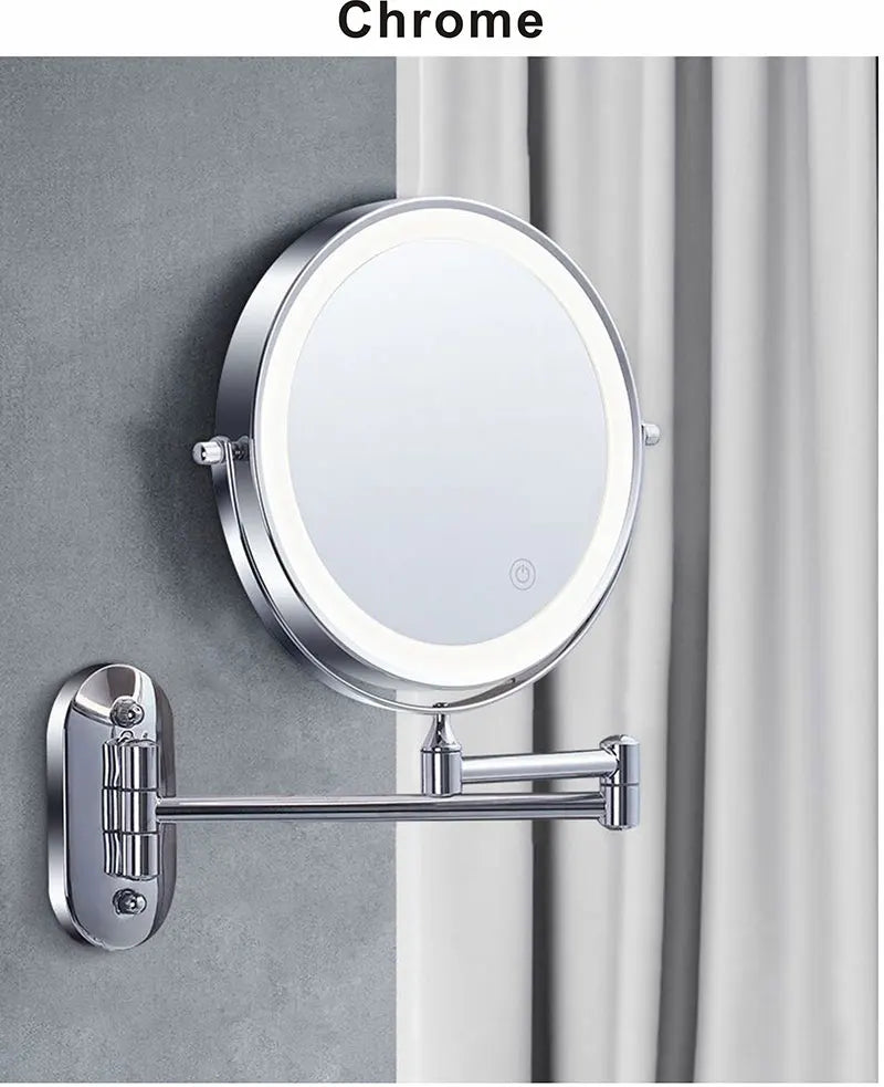 8 Inch Makeup Mirror Gold 3x/5x/7x/10x Magnifying Double Side USB Charging Bathroom 3 Color Light Cosmetic Mirrors