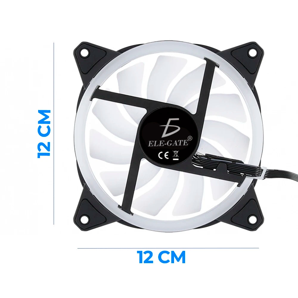 Quiet 120mm RGB LED Gamer CPU Fan with 4pin Connector 37.8CFM Airflow 1200 RPM Max Speed for Computer Case Heatsink
