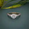 Antique Style IGI Certified VVS Lab Grown Diamond Gold Plated 925 Silver Pave Set Three Stone Engagement Ring For Women Gifts
