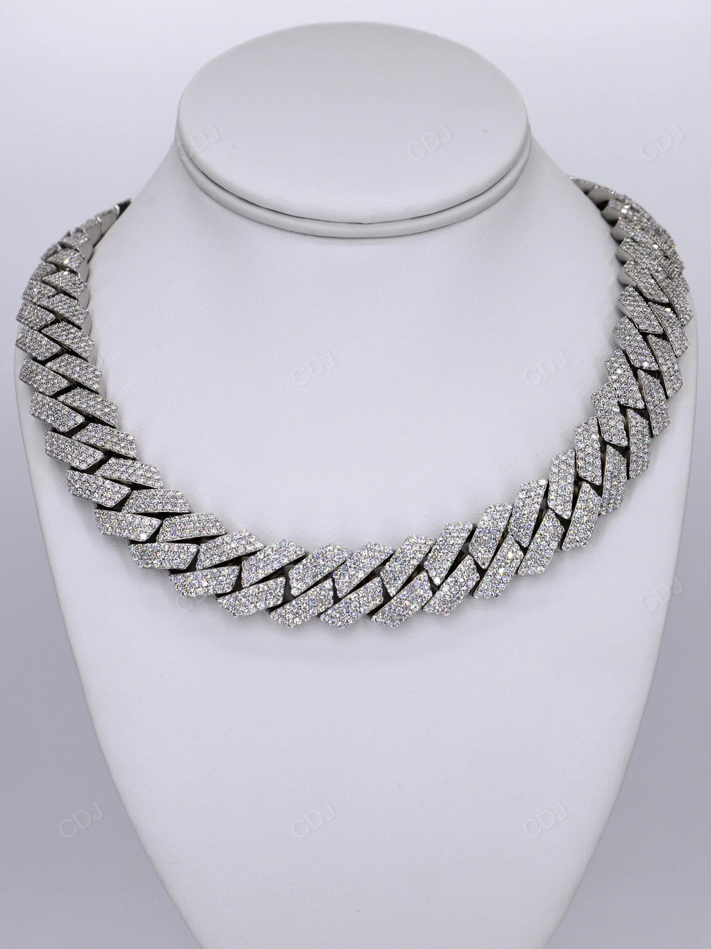 Unisex 18mm 24 Inch 3 Row Square VVS Zircon Link Chain Hip Hop Cuban Necklace Sterling Silver Unique Fine Jewelry Gift
