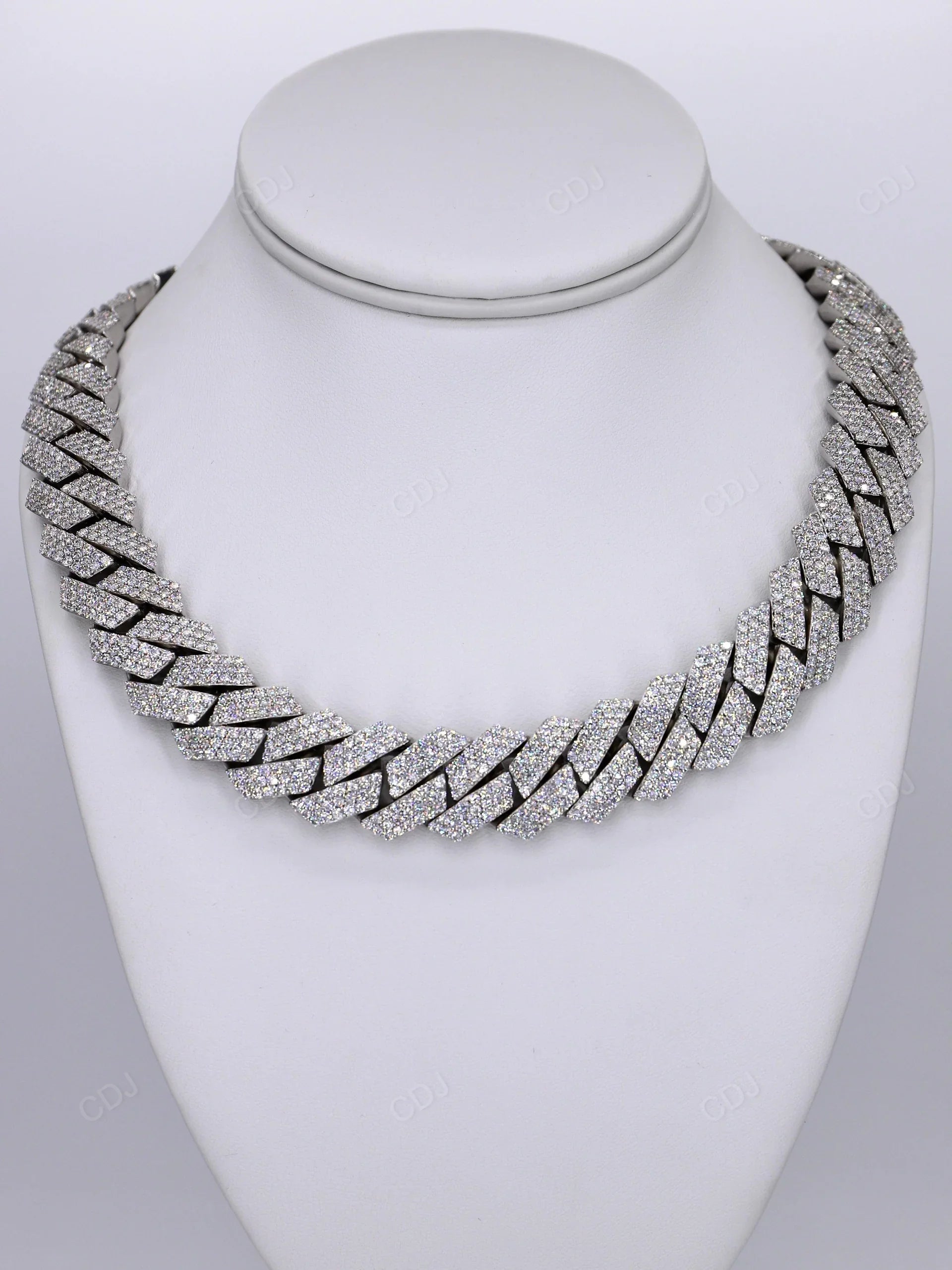Unisex 18mm 24 Inch 3 Row Square VVS Zircon Link Chain Hip Hop Cuban Necklace Sterling Silver Unique Fine Jewelry Gift
