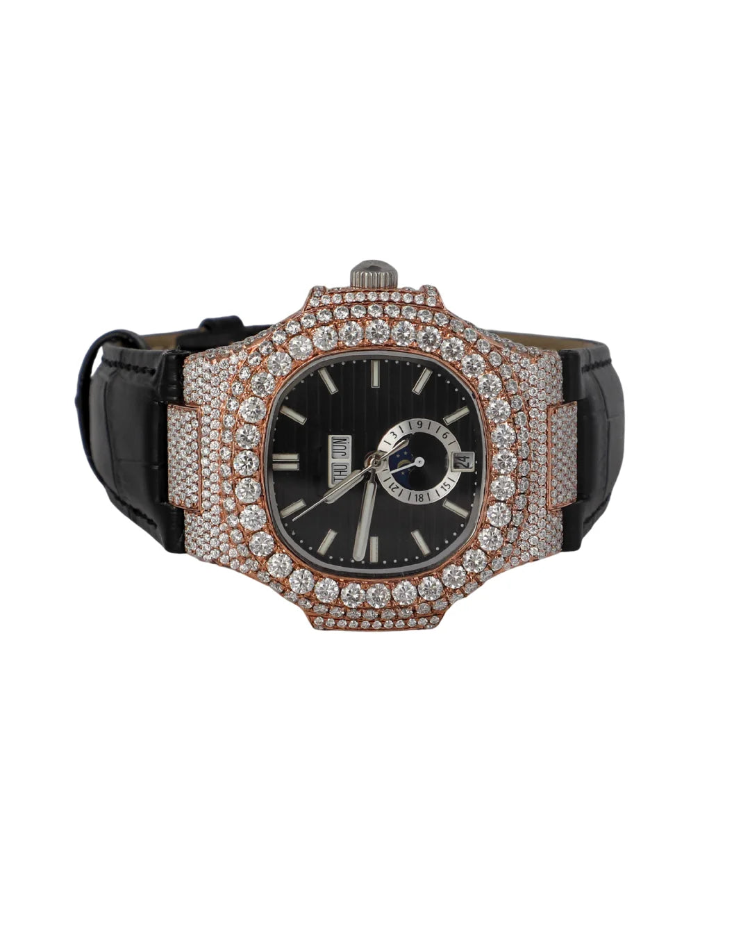Excellent Quality Round Shape Rubber Band Watch for Wedding and Partywear Men's Quartz Watch Available at Affordable Price