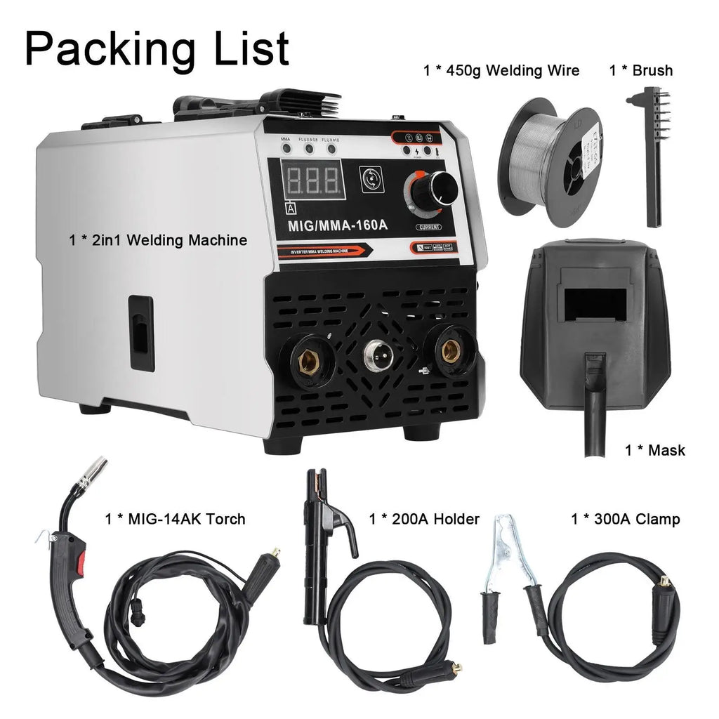2-In-1 Multifunctional MIG MMA/MAG TIG-160C Welding Machine IGBT invert Welder Automatic Wire Feeding Electric Arc Welder