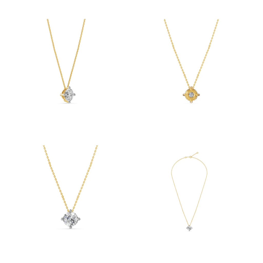 High Quality 2cts Lab Grown Diamond Necklace for Women 10k Yellow White Gold EF Clarity Cable Chain Fine Chains Necklaces