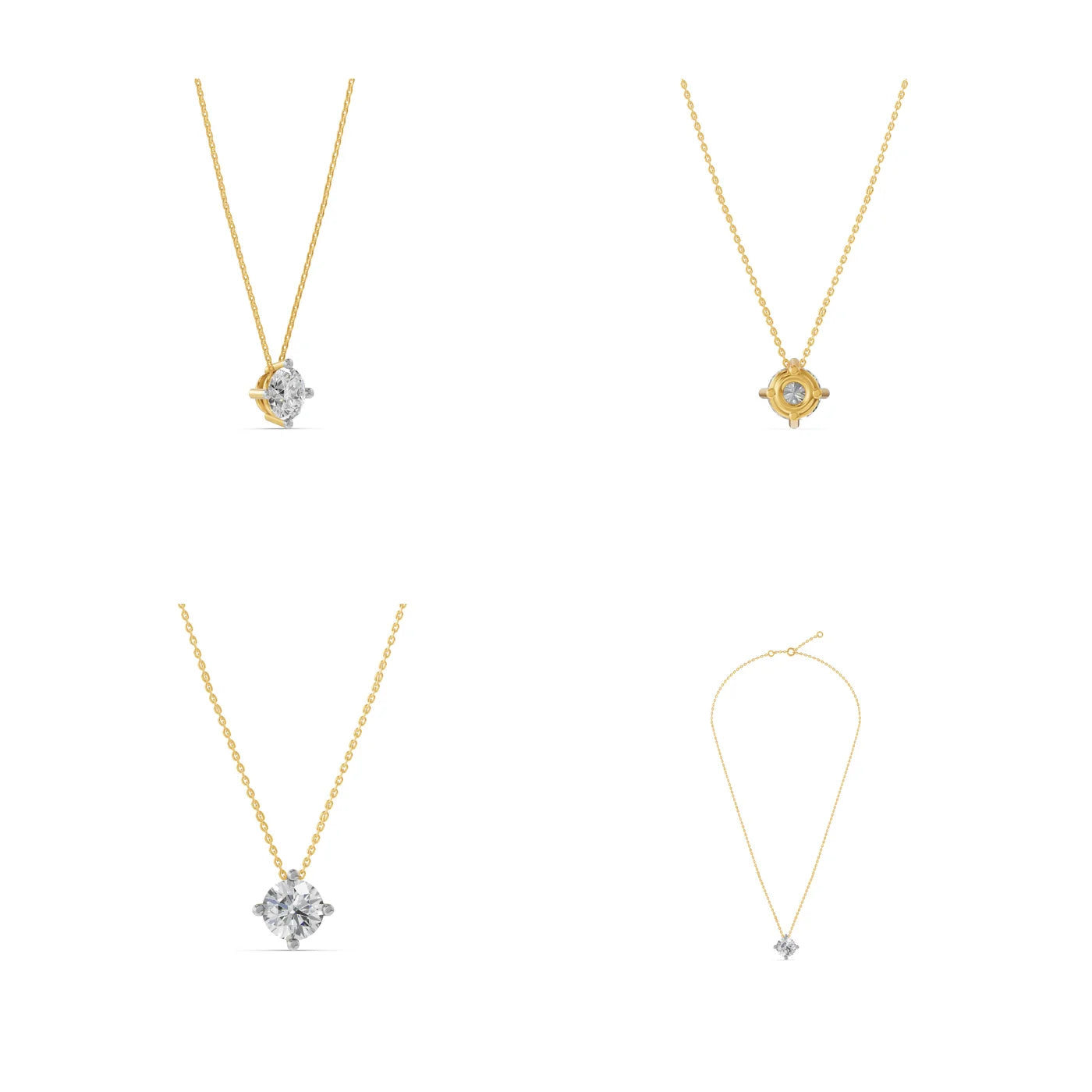 High Quality 2cts Lab Grown Diamond Necklace for Women 10k Yellow White Gold EF Clarity Cable Chain Fine Chains Necklaces