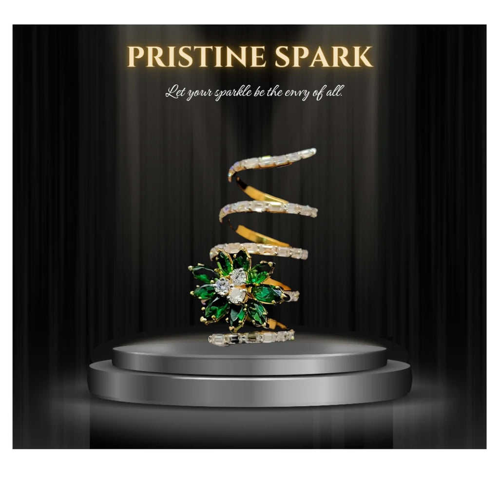 15 GRAM 18KT YELLOW GOLD AND LAB GROWN DIAMOND RING Intricate spirals of gold, adorned with sparkling diamondsA statement piece.