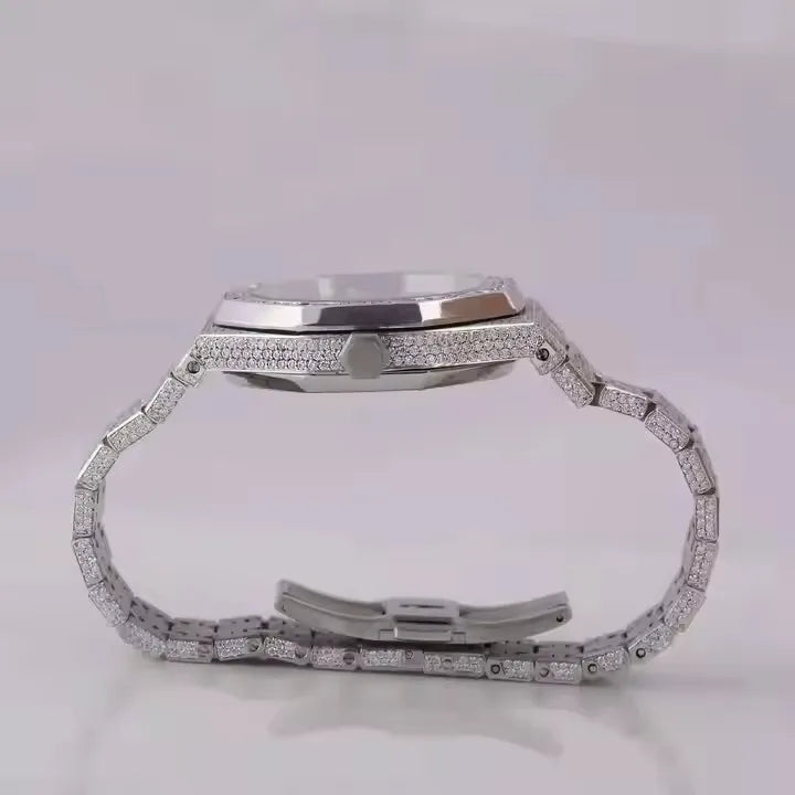 Fancy Vvs1 Men's  Hip Hop Bust Down Iced Out Moissanite Watch Best selling Wholesale Price and Free Shipping Luxury Watch