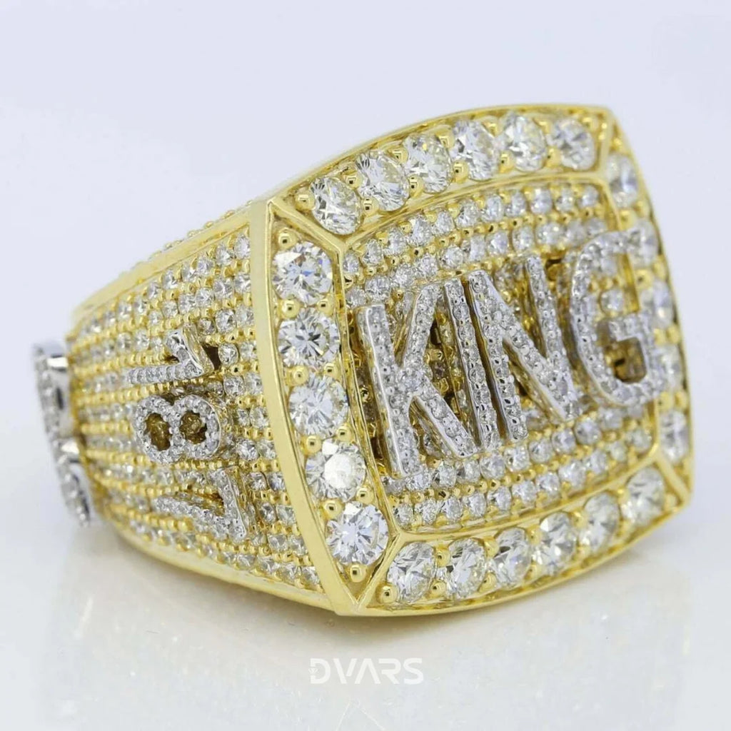 Men's Custom Letter KING Bust Ring Iced 925 Silver Moissanite Brilliant Cut VVS Hip-hop Wedding Jewelry Parties Rapper Gift Gold