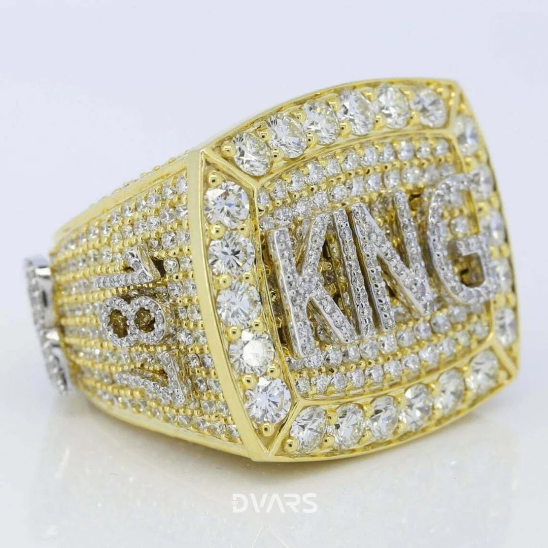Men's Custom Letter KING Bust Ring Iced 925 Silver Moissanite Brilliant Cut VVS Hip-hop Wedding Jewelry Parties Rapper Gift Gold