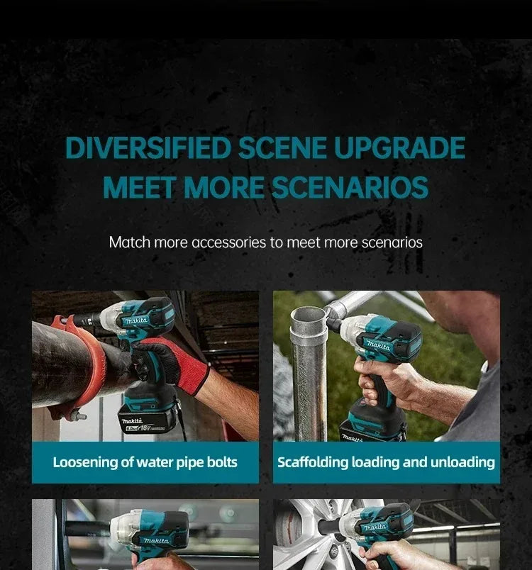 Makita DTW285 high torque impact wrench, wireless rechargeable handheld wrench, 18V lithium battery multifunctional tool