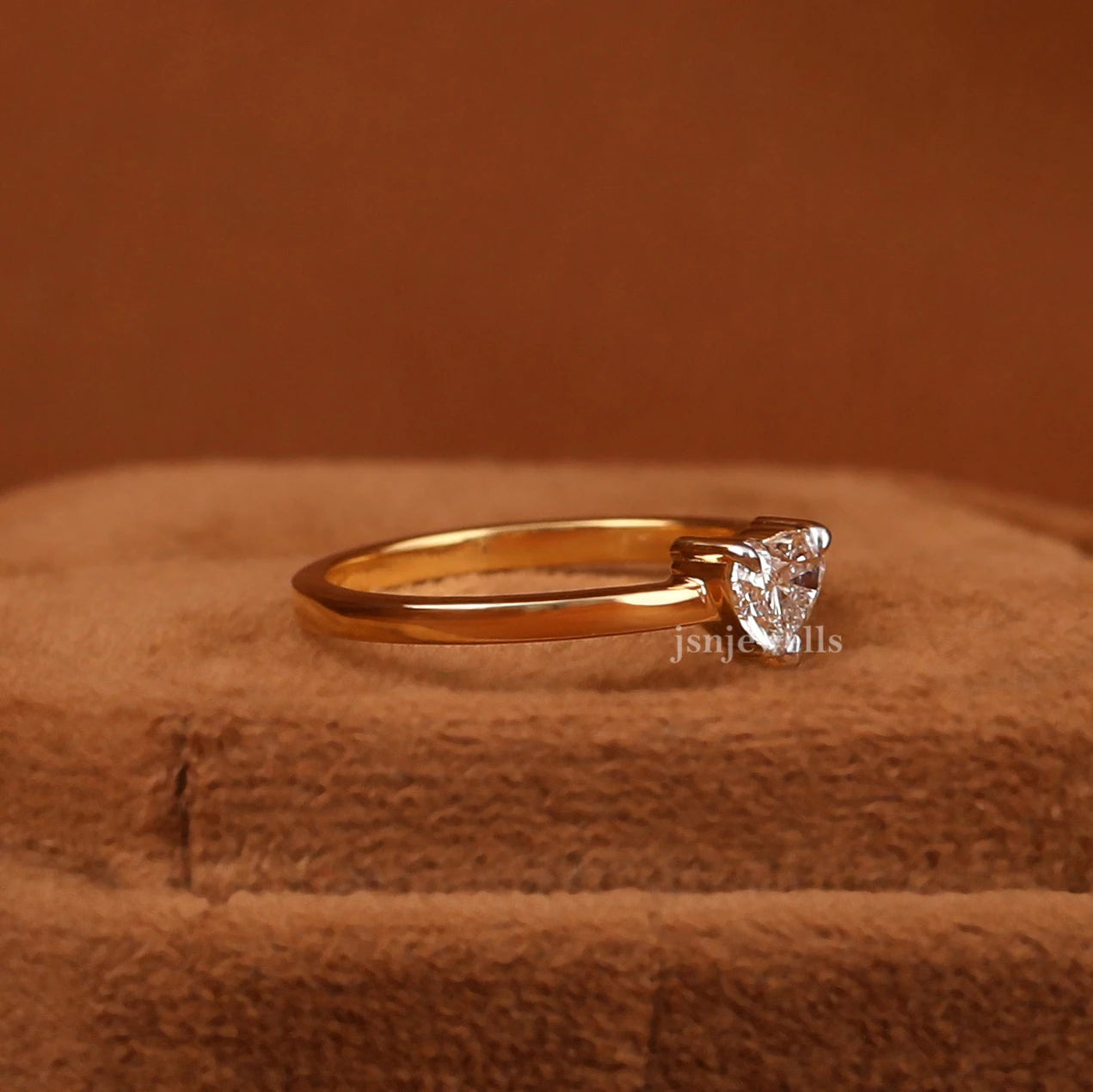0.5 CT Heart Cut Engagement Ring in 14KT Yellow Gold Bezel Setting Classic Style with IGI Certified Lab Grown Diamond Unisex