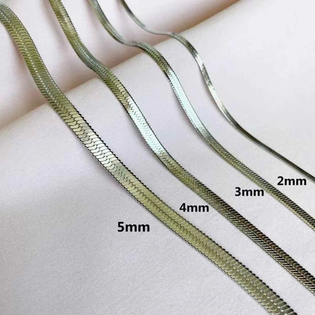 1pc New Fashion Unisex Snake Chain Choker Necklace Stainless Steel 2/3/4/5mm Gold Color Chain Necklace For Women Jewelry