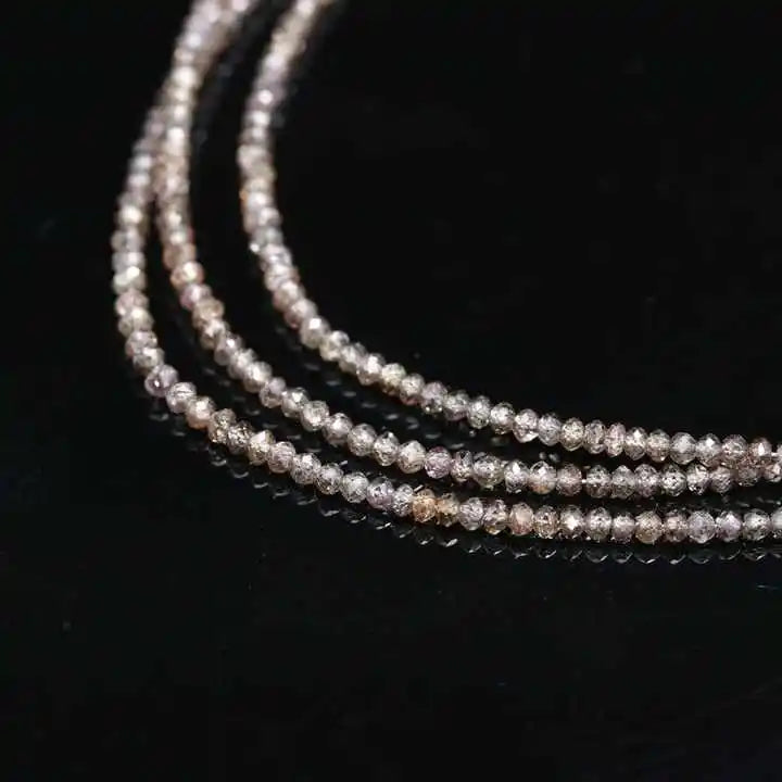 Natural Champagne Diamond Rondelle Beads Strand Faceted Loose Beads Jewelry Making 15 Inch Wholesale Top Grade Gemstone