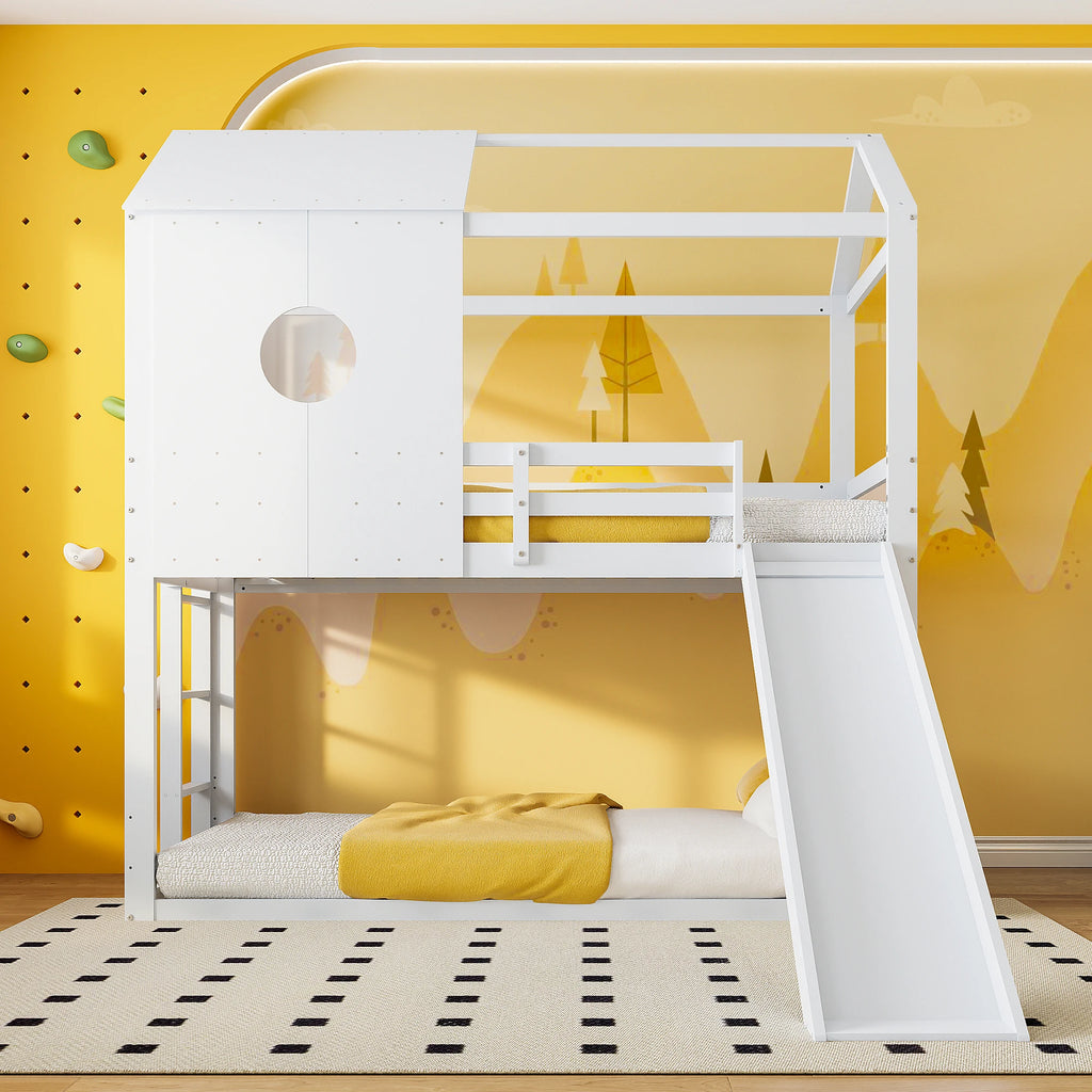Rosahqnda children's high bed 90x200 cm 140x200 cm, children's bed with crash protection, stair, storage space, bunk bed, solid wood