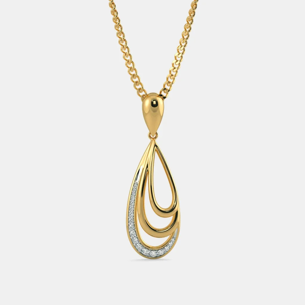 18Kt Yellow Gold Stainless Steel Pendant 0.1730 Ct Diamonds 2.764 Gram Fashion Necklace for Engagement Religious Style Strand