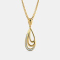 18Kt Yellow Gold Stainless Steel Pendant 0.1730 Ct Diamonds 2.764 Gram Fashion Necklace for Engagement Religious Style Strand