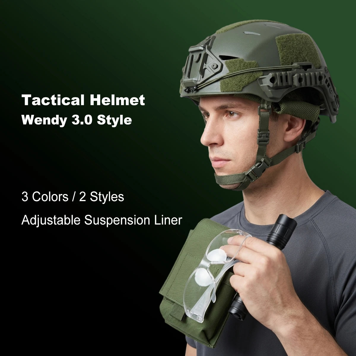 Wendy Helmet 3.0 Airsoft Tactical ABS Safety Helmet Adjustable 57-63cm for CS Paintball Outdoor Hunting Sports Gear