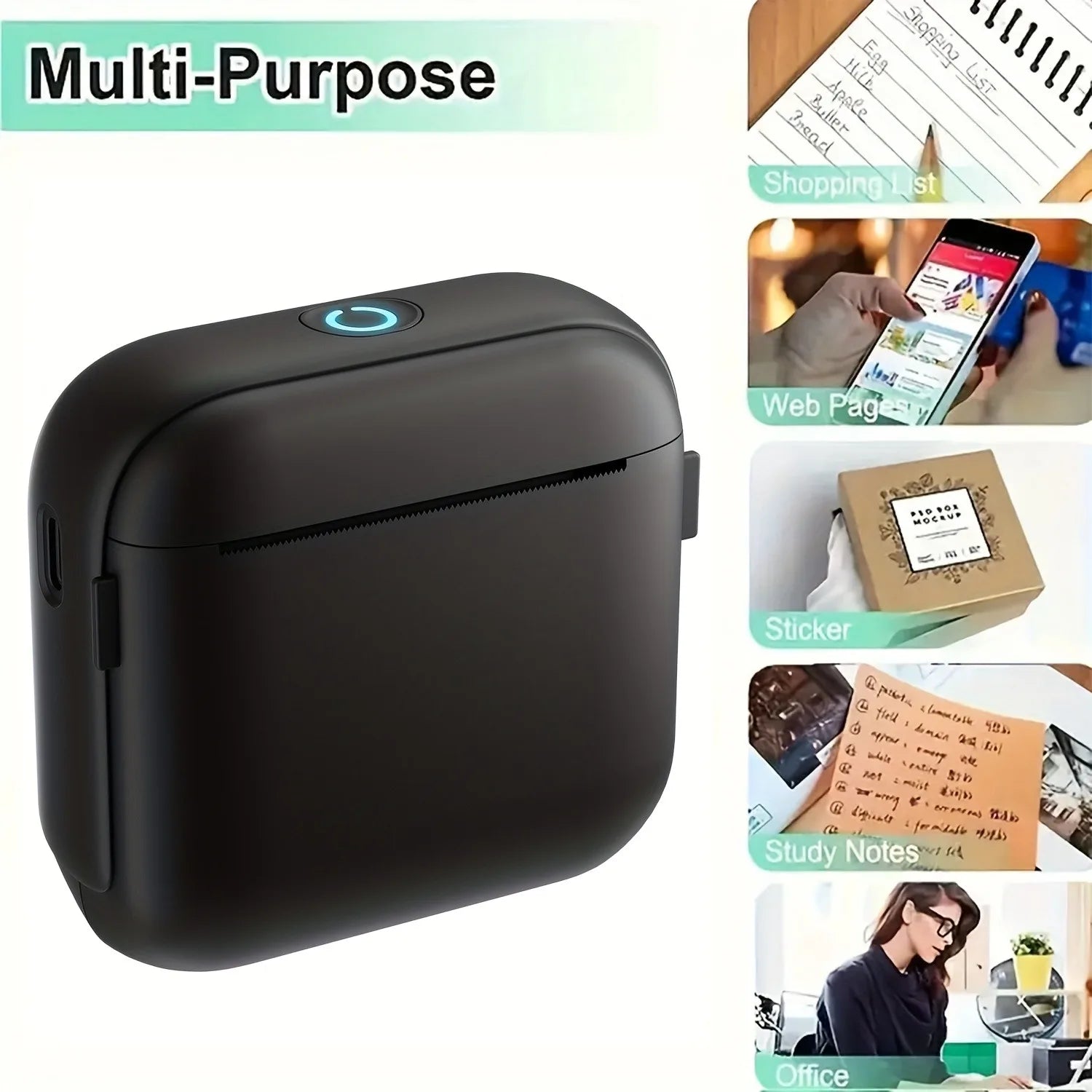 Portable Thermal Printer - Instant Printing, Compatible with iOS/Android, for Photos, Labels, Notes & More - Great Gift for Than