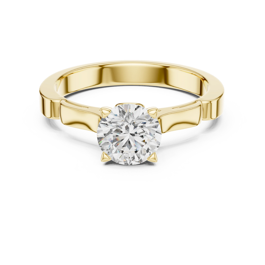 Wholesale 1ct Lab Grown Diamond Ring | 925 Sterling Silver | EF-VS1-2 | 4 Triangle Prongs Round Diamonds | Customizable Ring