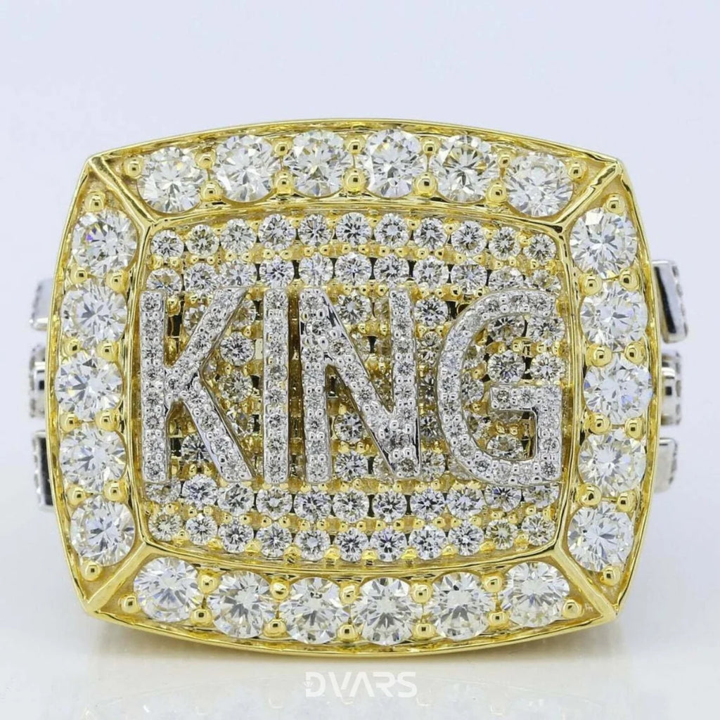 Men's Custom Letter KING Bust Ring Iced 925 Silver Moissanite Brilliant Cut VVS Hip-hop Wedding Jewelry Parties Rapper Gift Gold