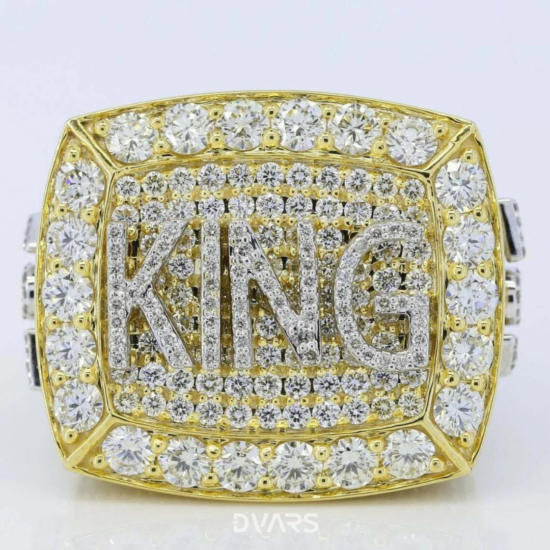 Men's Custom Letter KING Bust Ring Iced 925 Silver Moissanite Brilliant Cut VVS Hip-hop Wedding Jewelry Parties Rapper Gift Gold