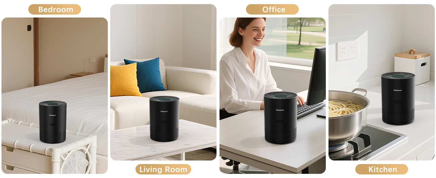 Chuboor Air Purifiers for Home H13 True HEPA for Bedroom Room kitchen washroom for Smoke and Dust Pollen Odors PM2.5 Detection