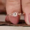 Romantic Gift Customized Classic Unique Lab Grown Diamond Proposal Ring Brilliant Cut 14K Yellow Gold 0.24 Ct Engagement Ring