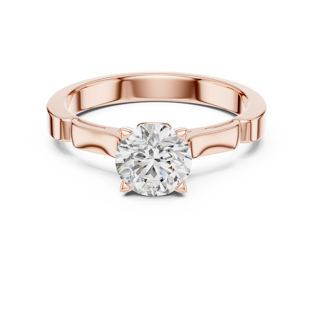 Wholesale 1ct Lab Grown Diamond Ring | 925 Sterling Silver | EF-VS1-2 | 4 Triangle Prongs Round Diamonds | Customizable Ring