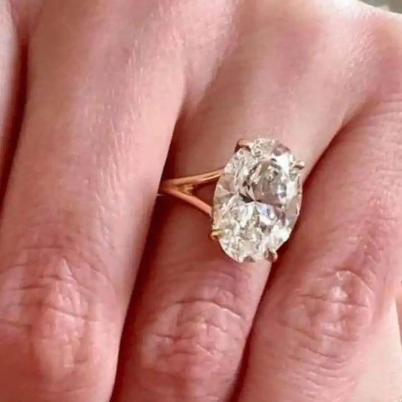 2.11CT Oval Cut Lab Grown Diamond Proposal Ring 14K Solid Gold Promise Engagement Wedding Fine Jewelry Gift for Her