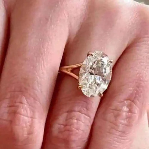 2.11CT Oval Cut Lab Grown Diamond Proposal Ring 14K Solid Gold Promise Engagement Wedding Fine Jewelry Gift for Her