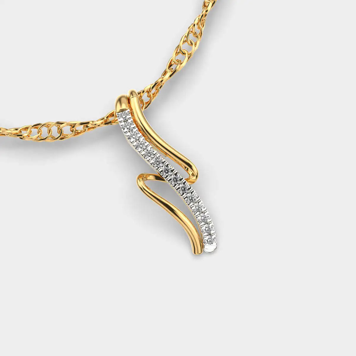 Essential Diamond Fashion Pendant Necklace Strand Chain Engagement Corporate Religious Featuring Moissanite Main Stone Gold