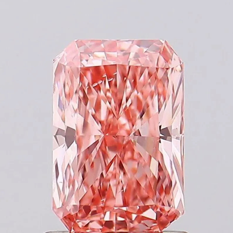 IGI Certified 3.01CT Radiant Cut Fancy Vivid Pink VS1 Lab Grown Loose Diamond Fancy Ring Jewelry Making Unique Color Diamond