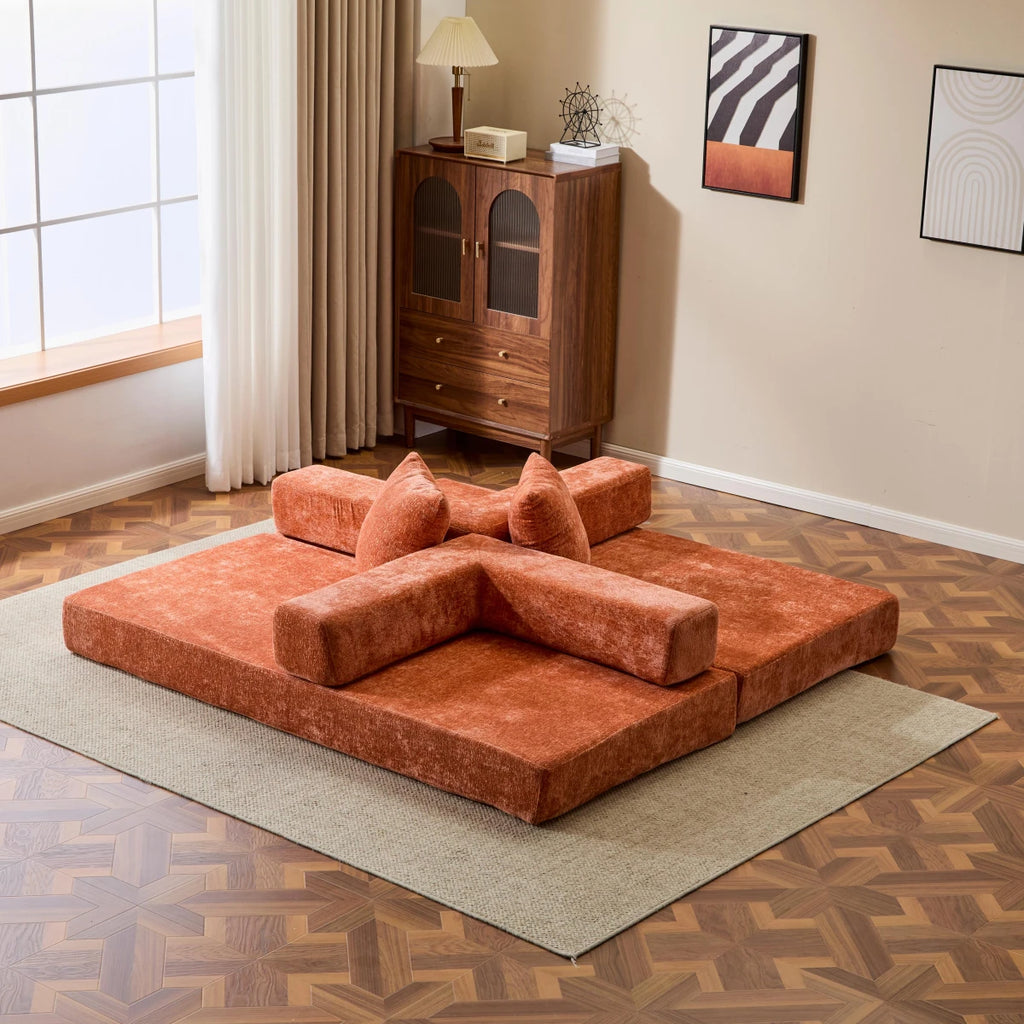US Warehouse Modular Sofa Foldable Sofa Bed Small Apartment Fast Delivery Lightweight Modern Design