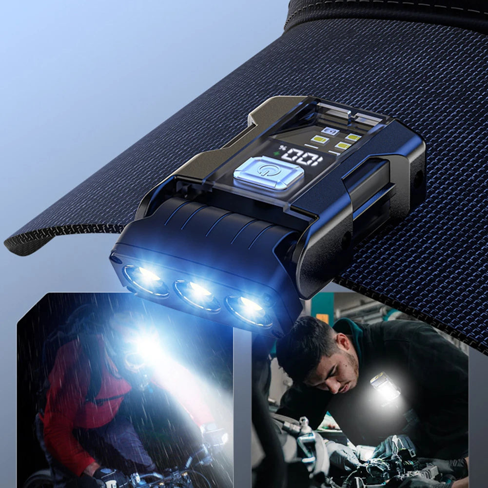 Multifunctional Usb Charging Flashlight Ajustable Mini LED Outdoor Torch Portable Keychain Light Magnetic Camping Warning Lamp
