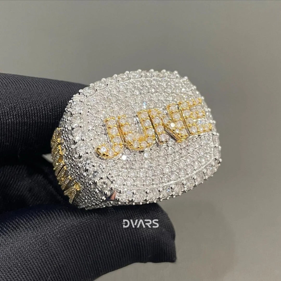 Men's Custom Letter KING Bust Ring Iced 925 Silver Moissanite Brilliant Cut VVS Hip-hop Wedding Jewelry Parties Rapper Gift Gold