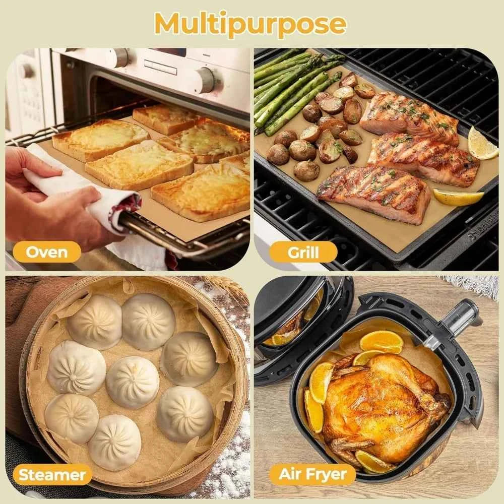 100Pcs Parchment Paper Baking Sheets Non-Stick Precut Baking Parchment Baking Paper Will Not Curl Burn Wax Paper
