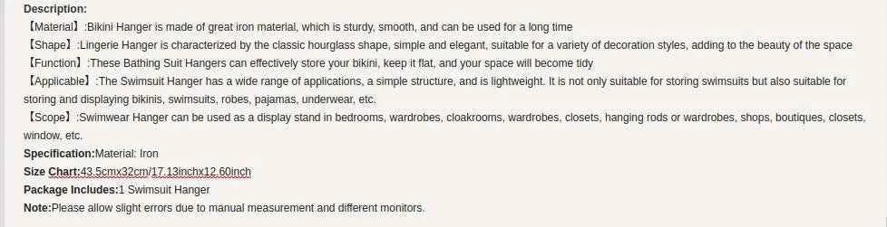 Body Shape Lingerie Hanger Foldable Durable Closet Organizer Swimsuit Hanger for Closet for Stores Boutiques Show Window Bedroom