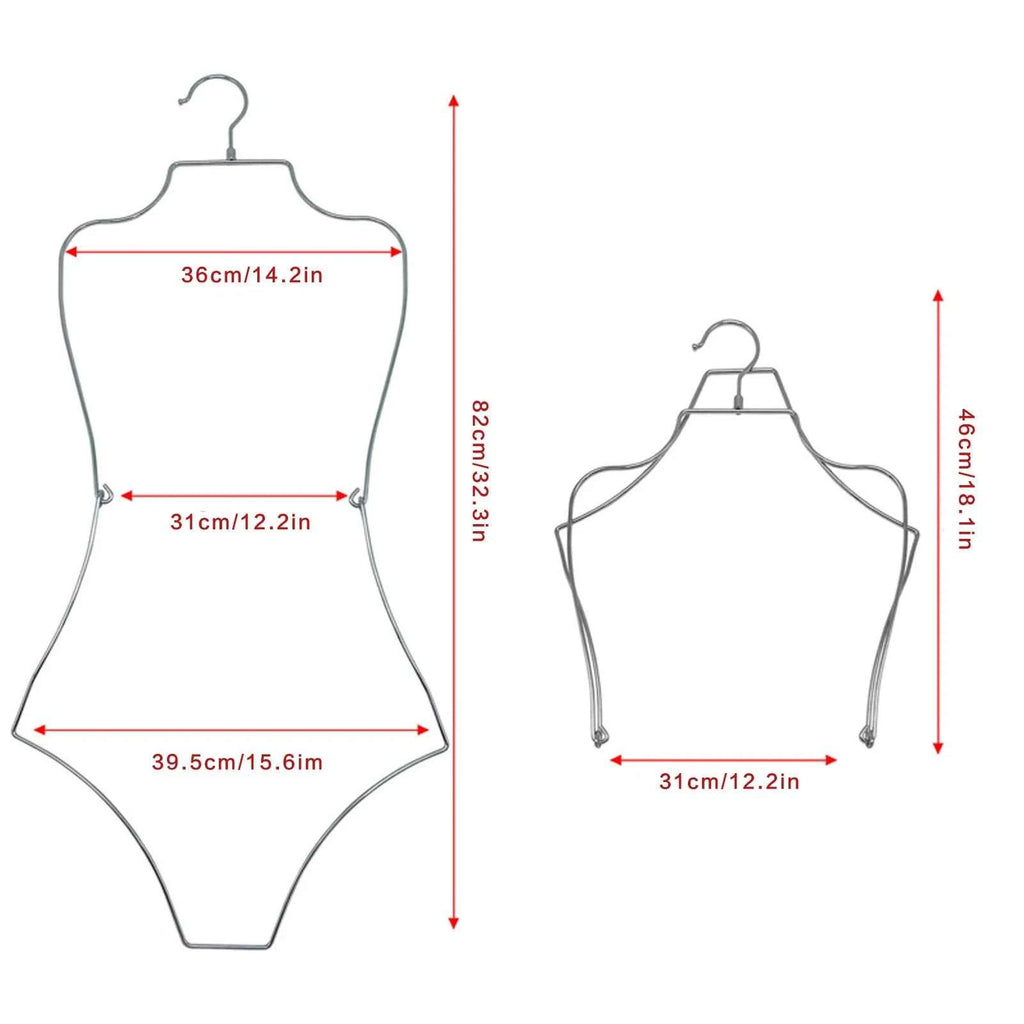 Body Shape Lingerie Hanger Foldable Durable Closet Organizer Swimsuit Hanger for Closet for Stores Boutiques Show Window Bedroom
