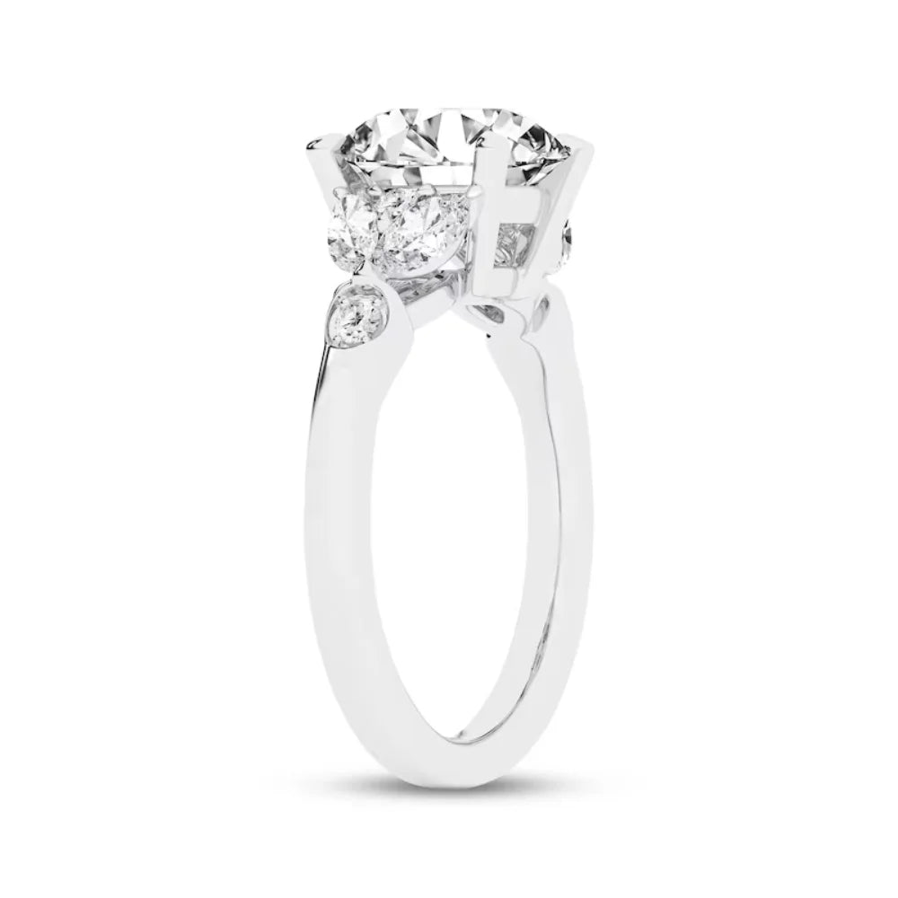5 Carat Round Lab Grown Diamond Solitaire Wedding and Engagement Ring 14K White Gold F Color VVS2 Clarity Direct Manufacturer