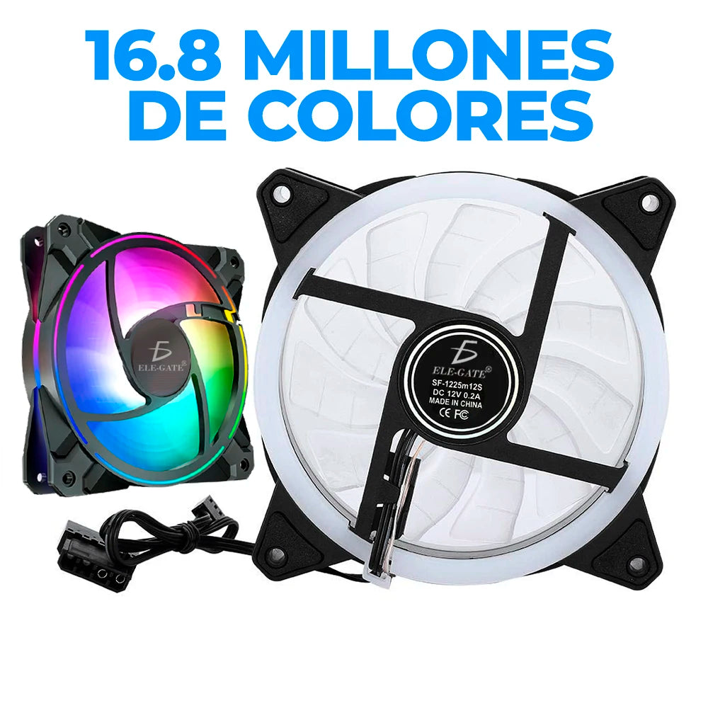 Quiet 120mm RGB LED Gamer CPU Fan with 4pin Connector 37.8CFM Airflow 1200 RPM Max Speed for Computer Case Heatsink
