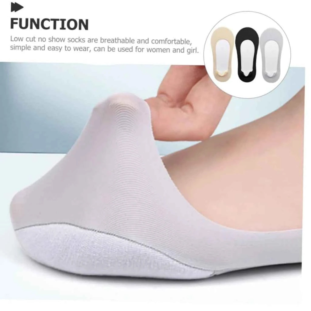 Women's 3D Anti-Slip Low-Cut Boat Socks，Comfortable Invisible Liner Boat Socks, Soft Sponge Cushioning Shock Absorption