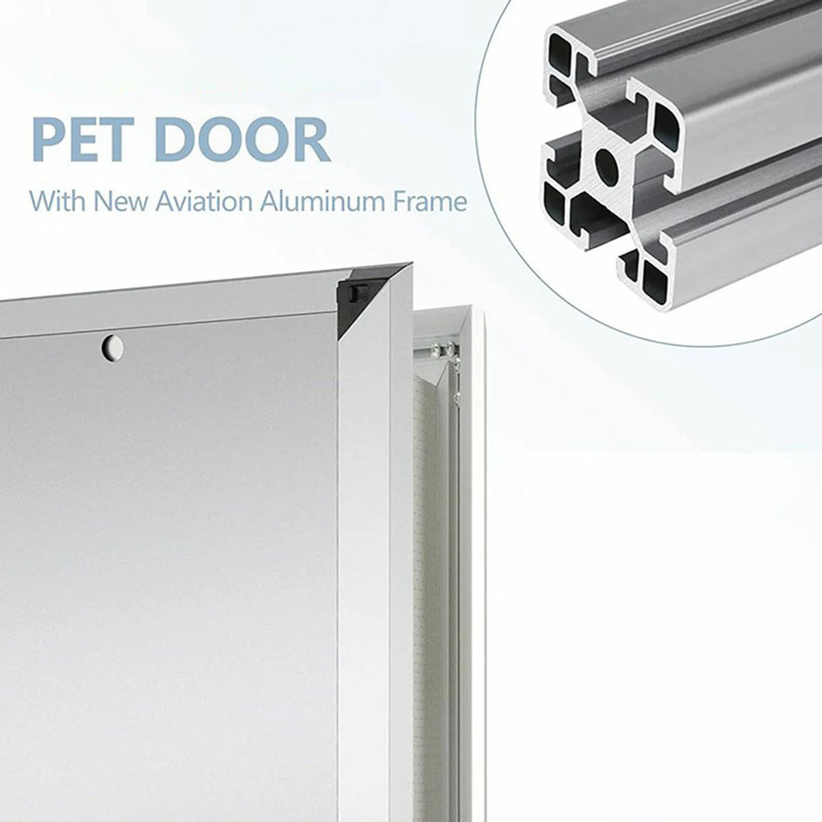 Aluminum Dog Door with Magnetic Flap – Lockable Large Pet Access