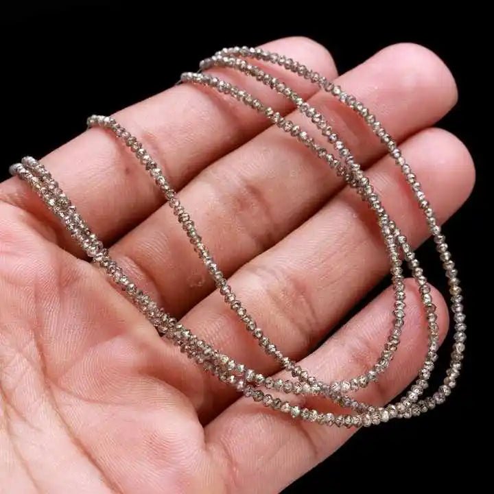 Natural Champagne Diamond Rondelle Beads Strand Faceted Loose Beads Jewelry Making 15 Inch Wholesale Top Grade Gemstone